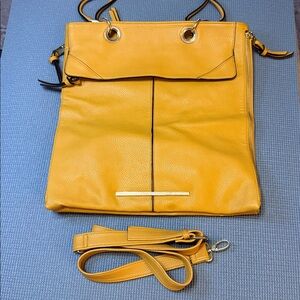 Steve Madden Yellow Pebbled Leather Shoulder Bag
